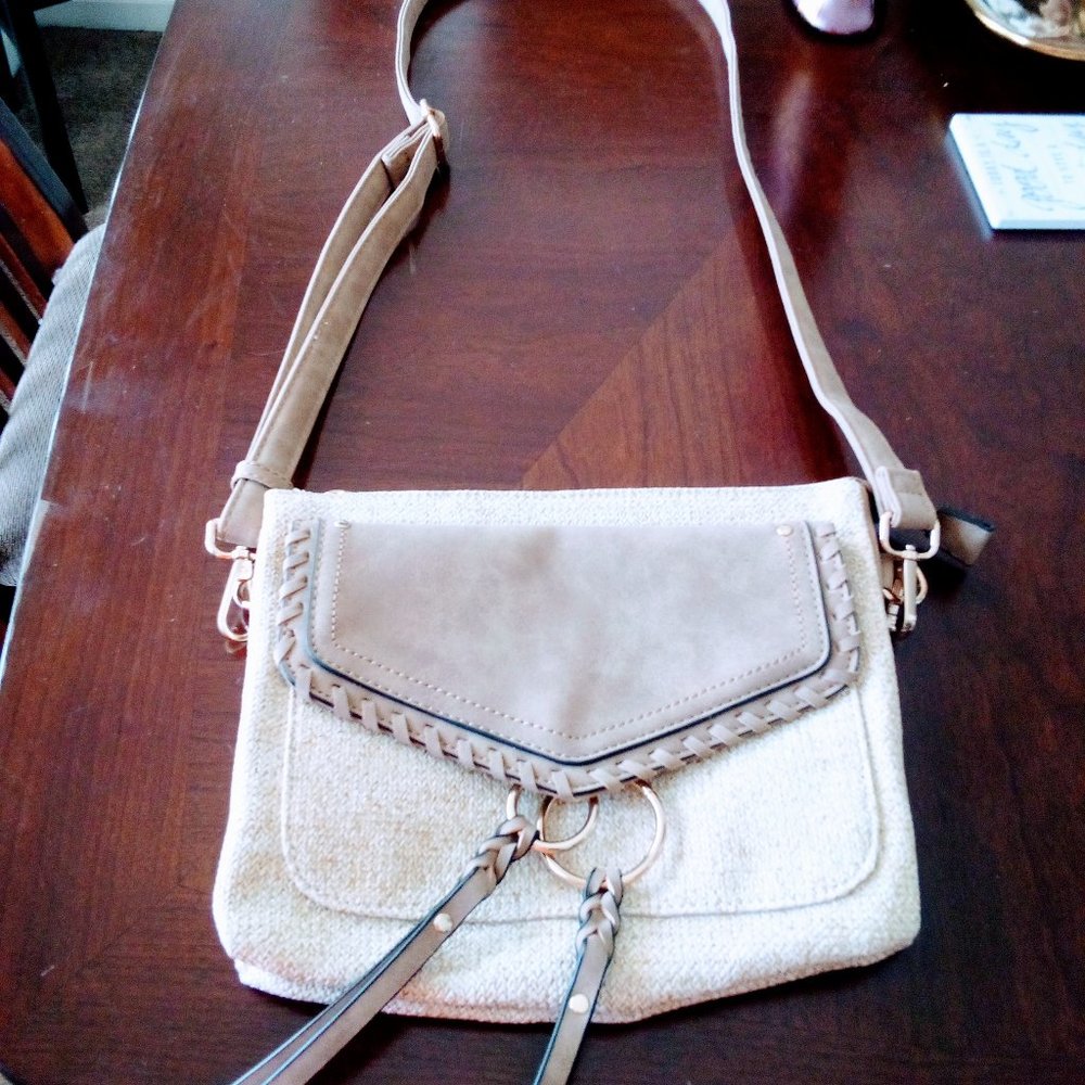 Canvas and leather purse